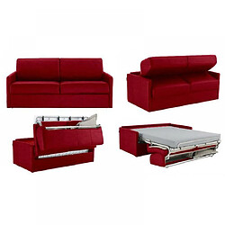 Avis Inside 75 Canapé lit 3 places SUN convertible EXPRESS 140cm tweed rouge matelas épaisseur 16cm