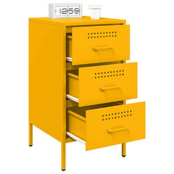 Avis vidaXL Tables de chevet 2 pcs jaune moutarde 36x39x68 cm acier