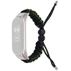 Bracelet en nylon cordon de serrage réglable, noir/vert pour votre Xiaomi Mi Band 3/Mi Band 4