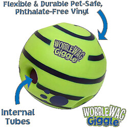 Wobble Wag Giggle Ball, Jouet interactif pour chien, Sons de rire amusants, 14cm-Zoreya