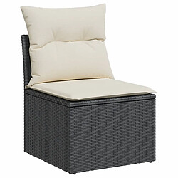 Maison Chic Canapé de jardin sans accoudoirs coussins | Canapé d'extérieur | Fauteuil Sofa terrasse noir résine tressée -MN53957