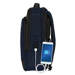 Sac à Dos pour Portable et Tablette avec Sortie USB Safta Business Bleu foncé (29 x 44 x 15 cm) pas cher