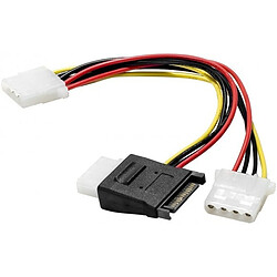 Abi Diffusion Doubleur d alimentation SATA vers 3 Molex - 30 cm