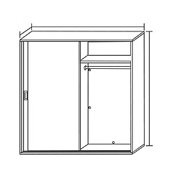 Avis Pegane Armoire, meuble de rangement 2 portes coloris chêne vieilli - Longueur 180 x profondeur 55 x hauteur 207,6 cm