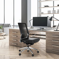 Chaise de bureau PROVIDER NET tissu à maille / tissu noir hjh OFFICE pas cher