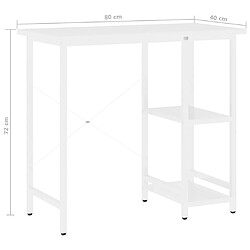 vidaXL Bureau d'ordinateur Blanc 80x40x72 cm MDF et métal pas cher