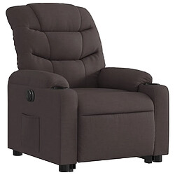 Avis vidaXL Fauteuil inclinable électrique marron foncé tissu