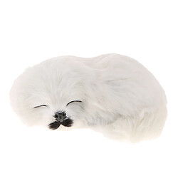 simulation sommeil dormir somme peluche chien chiot collectionnable jouet blanc