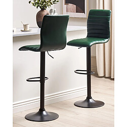 Beliani Tabouret de bar Set de 2 Cuir PU Vert foncé LUCERNE