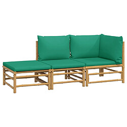 Avis Maison Chic Salon de jardin 3 pcs + coussins - Mobilier/Meubles de jardin - Table et chaises d'extérieur vert bambou -MN61077