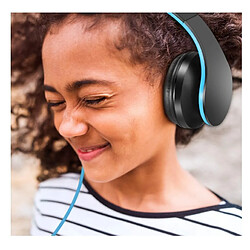 Chrono Casque de jeu Casque sans fil pour enfants avec microphone, casque Bluetooth sans fil pour enfants, casque stéréo Bluetooth pliable (noir) pas cher