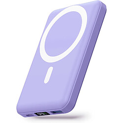 SANAG Batterie Externe Magsafe, 10000Mah Power Bank Magnétique Charge Rapide 22.5W Avec Usb-C Écran Led Mag-Safe Chargeur Portable Compatible Pour Iphone15/14/13/12/Pro/Pro (Violet)