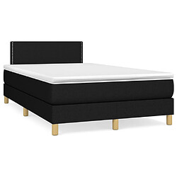 vidaXL Sommier à lattes de lit avec matelas Noir 120x200 cm Tissu