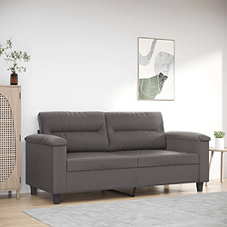 Maison Chic Canapé à 2 places,Sofa de Salon,Canapé droit Gris 140 cm Similicuir -GKD297620