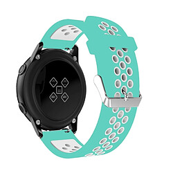 Wewoo Boucle métallique bande de montre bracelet en silicone trou rond bicolore pour Galaxy Watch Active 20mm pas cher