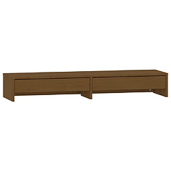 vidaXL Support de moniteur Marron miel 100x27x15 cm Bois de pin solide