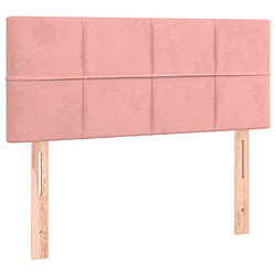 vidaXL Tête de lit Rose 100x5x78/88 cm Velours