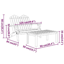 vidaXL Ensemble de salon de jardin Adirondack 2 pcs bois acacia solide pas cher