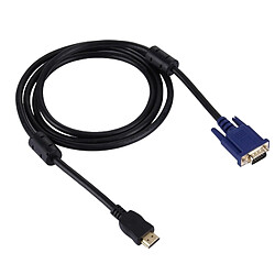 Wewoo Câble noir vidéo HDMI mâle vers VGA 15PIN, longueur: 1,8 m