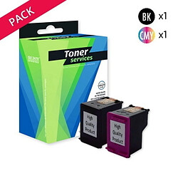 TONER SERVICES Compatible HP 62 Pack 2 cartouches Noire et couleurs (N9J71AE)