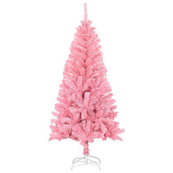 vidaXL Sapin de Noël artificiel avec support rose 120 cm PVC