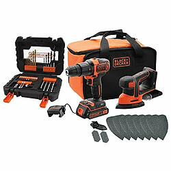 Avis Black & Decker Kit combo 18V BCK23S1SA41 : perceuse combinée sans fil + souris sans fil noir/orange