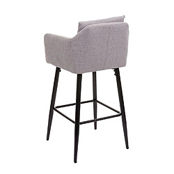 Acheter Mendler 2x Tabouret de bar HWC-H93, tabouret de comptoir, repose-pieds métal ~ tissu/textile gris clair