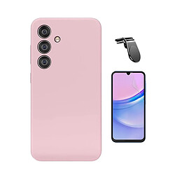 Kit De Film Hydrogel À Coque Complète Avant + Coque En Silicone Liquide + Support Magnétique L Phonecare Pour Samsung Galaxy A16 - Rose