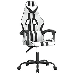 vidaXL Chaise de jeu Blanc et noir Similicuir