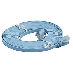 Wewoo 3m CAT6 câble plat Ethernet bleu réseau LAN ultra-plat, cordon RJ45