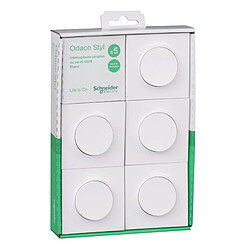 Schneider Electric Lot de 5 va et vient (avec plaque) Odace - Blanc