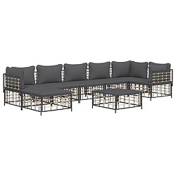 Avis Maison Chic Salon de jardin 8 pcs + coussins - Mobilier/Meubles de jardin - Table et chaises d'extérieur anthracite résine tressée -MN77510