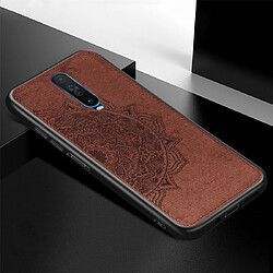 Wewoo Coque Pour Xiaomi Redmi K30 Mandala Housse en tissu gaufré PC + TPU de téléphone portable avec fonction magnétique et dragonne marron