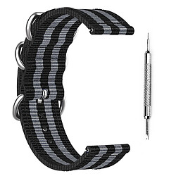 Bracelet en nylon réglable en toile respirante avec outil noir/gris pour votre Suunto 9/7/9 Baro/D5