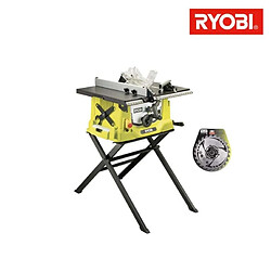 Pack Ryobi scie sur table électrique 1800W 254mm piètement rétractable RTS1800S - lame carbure pour scies 254mm 24 dents SB254T24