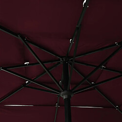 Acheter Helloshop26 Parasol à 3 niveaux avec mât en aluminium 2,5 x 2,5 m rouge bordeaux 02_0008751