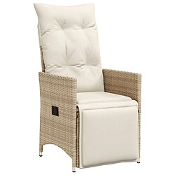 Avis vidaXL Ensemble de bistro 3 pcs avec coussins beige résine tressée