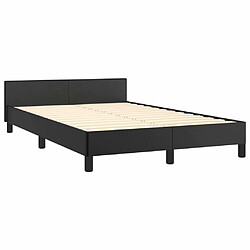 Maison Chic Lit adulte - Cadre Structure de lit avec tête de lit Contemporain Noir 120x200 cm Similicuir -MN98820 pas cher