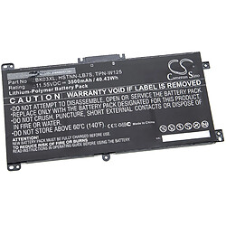 vhbw batterie compatible avec HP Pavilion X360 14-BA004NE, 14-BA004NS, 14-BA004TU, 14-BA005NI laptop (3500mAh, 11.55V, Li-Polymère, noir)