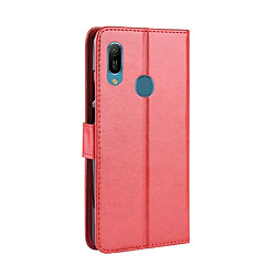 Avis Wewoo Housse Coque Étui en cuir à rabat horizontal rétro Crazy Horse Texture pour Huawei Y6 2019avec support et fentes cartes et cadre photo rouge