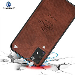 Coque en TPU + PU hybride anti-chute marron pour votre Samsung Galaxy A91/S10 Lite