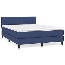 Maison Chic Lit Adulte - Lit simple Lit à sommier tapissier avec matelas moelleux - Meuble de Chambre - Bleu 140x190 cm Tissu -MN38660