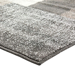 Thedecofactory DEHLI - Tapis toucher laineux patchwork de carrés gris 120x170