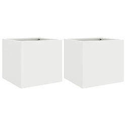 vidaXL Jardinières 2 pcs blanc 32x30x29 cm acier