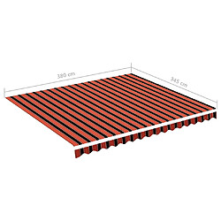 vidaXL Tissu de remplacement pour auvent Orange et marron 4x3,5 m pas cher