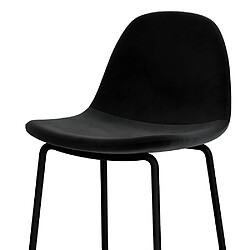 Avis Rendez Vous Deco Chaise pour îlot central Henrik en velours noir 65 cm (lot de 2)