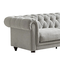 Acheter Vente-Unique Canapé chesterfield 3 places en tissu gris clair CRONEL