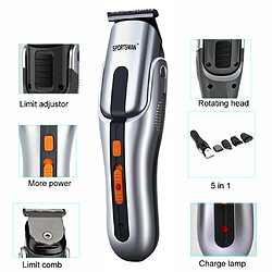 Tondeuses à cheveux Machine de coupe de cheveux sans fil Rasoirs de coiffeur Outil de coupe de cheveux rechargeable - argent