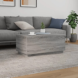 Acheter Maison Chic Table basse pour salon | Table à café avec lumières LED gris sonoma 90x50x40 cm -GKD26839