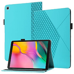 Etui en PU support motif losange skin touch, auto-absorbé, porte-cartes bleu pour votre Samsung Galaxy Tab A 10.1 (2019) T510 T515